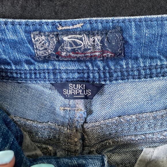 Silver Womens Jeans Blue Denim Suki Surplus Embroidered Stretch 29x32 (30x30.5) - Picture 3 of 10